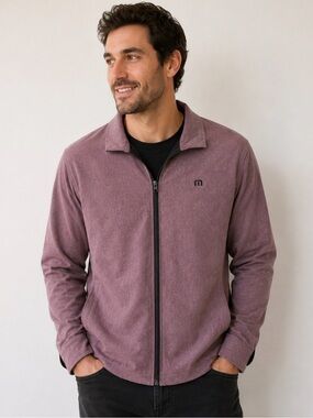 Men's TRAVIS MATHEW Power Surge Reversible Jacket $175 Sz Lg Maroon/Black